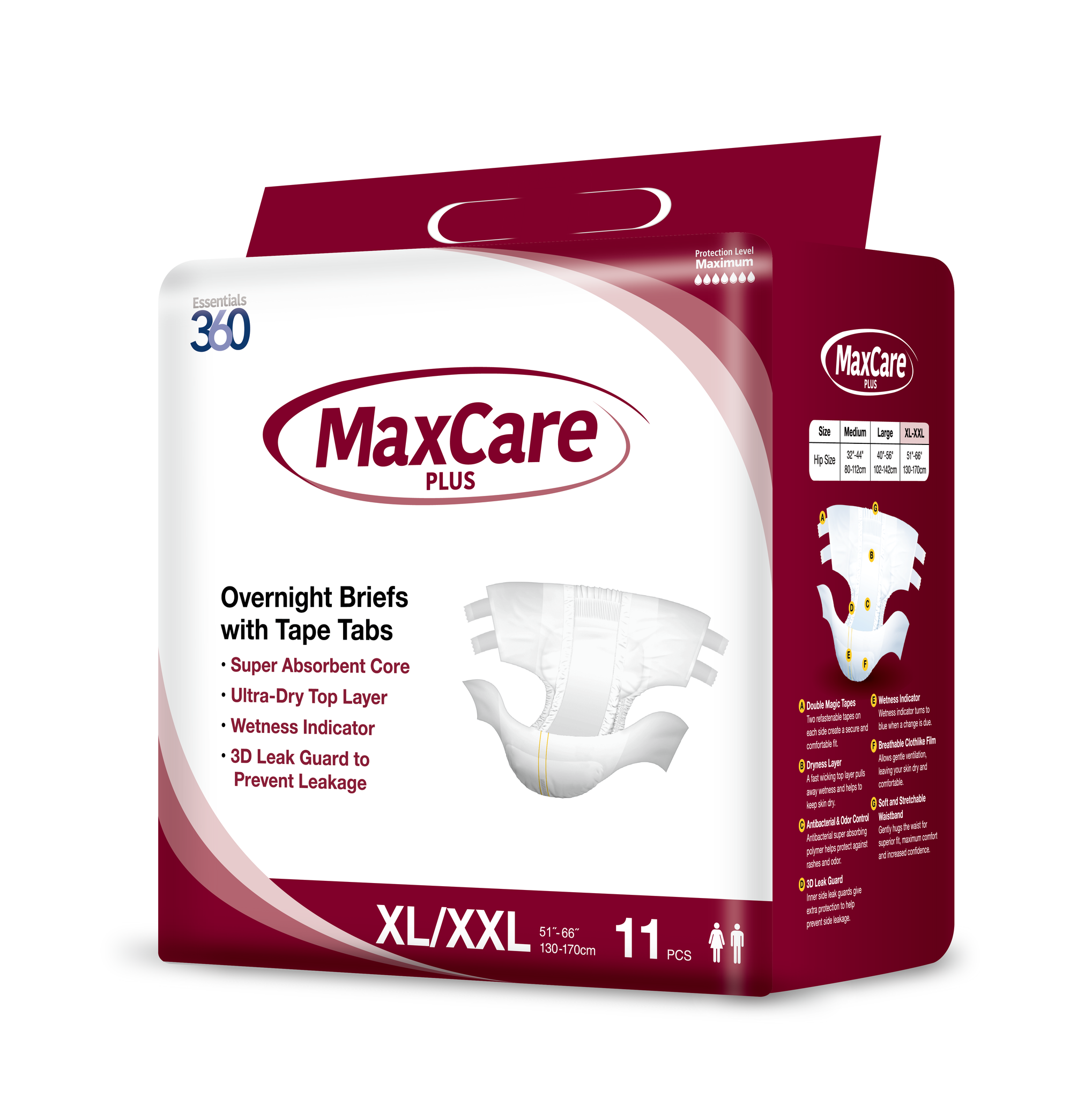 MaxCare Plus Overnight Briefs